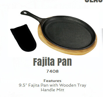 hot sale wooden tray cast iron fajita pan