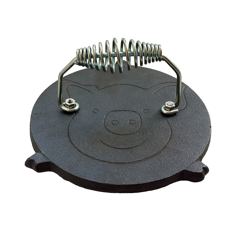 Wholesale Home Indoor Kitchen Old Mountain Cast Iron Pig Grill Press